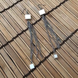 Silver dangling earrings